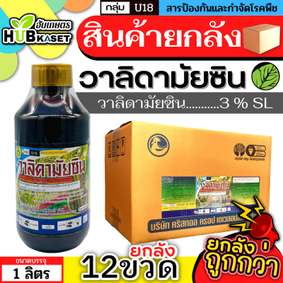 💥💥 สินค้ายกลัง 💥💥 วาลิดามัยซิน 1ลิตร*12ขวด (วาลิดามัยซิน) สารป้องกันโรคใบไหม้ในนาข้าว