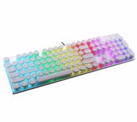 ✆♈☜ White Typewriter Style Round Keycaps Double Shot Injection Mechanical Keycap for Cherry MX Stem Backlit Gaming Keyboard DIY