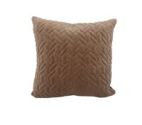 C&amp;C Home Wash Velvet Square Throw Pillow (Light Brown) ของตกแต่งบ้าน หมอนอิง ปลอกหมอน (เฉพาะปลอก)