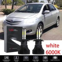 ชุดหลอดไฟหน้า LED 6000K สีขาว สําหรับ Toyota Vios 2008 2009 2010 2011 2012 2 ชิ้น รับประกัน 24 เดือน