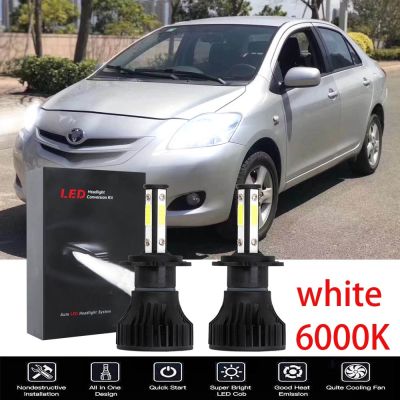 New ชุดหลอดไฟหน้า LED 6000K สีขาว สําหรับ Toyota Vios 2008 2009 2010 2011 2012 2 ชิ้น