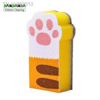 ✓♣✠ PANPANDA Cats paw shape Clean Sponge Brush cute cartoon household decontamination cleaning up