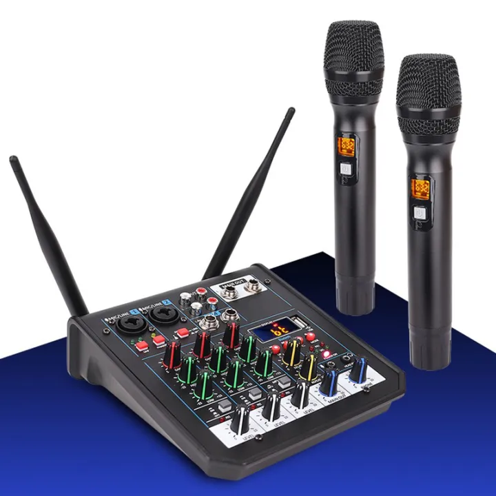 Audio Mixer with Wireless Microphone Studio Sound Mixers with Bluetooth
