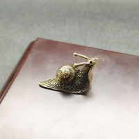 ทองเหลืองบริสุทธิ์ Snail Figurines Miniature จำลองสัตว์ของเล่นโต๊ะเครื่องประดับตารางชาสัตว์เลี้ยงทองแดงโบราณ Home Decors-gnxfnxfhnxfnxff