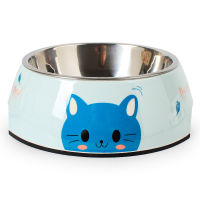 SuperDesign New Stainless steel melamine pet bowl Cute cat dog bowl in the cartoon box