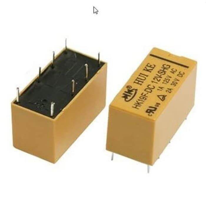 HUI KE Relay HK19FDC12VSHG eight feet yellow 12V 8P 12 Volt 8 pin