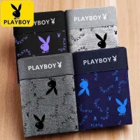 ♦✟ กางเกงชั้นในชายผ้าฝ้าย 100 ของแท้จาก Playboy กางเกงบ็อกเซอร์ชายด้านบนต้านเชื้อแบคทีเรียแนวราบระบายอากาศได้ดี