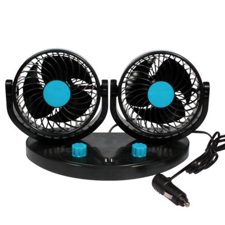 Car Fan 24V Large Truck 12V Car Universal DoubleHeaded Fan Van Cooling