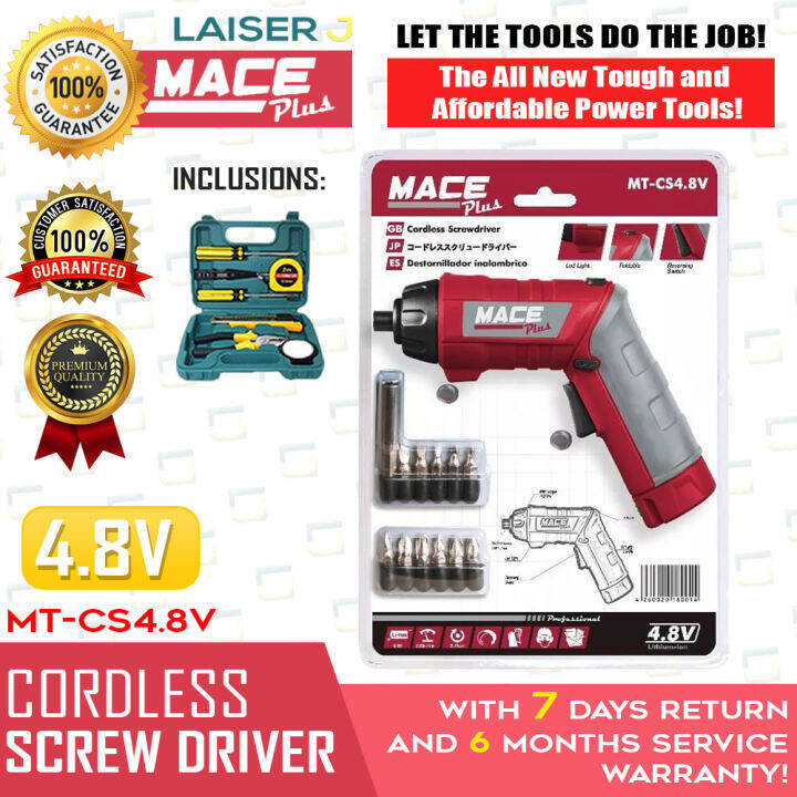 Mace Plus Cordless Screwdriver 4.8V MTCS4.8VP (BLISTER) Screw Gun with