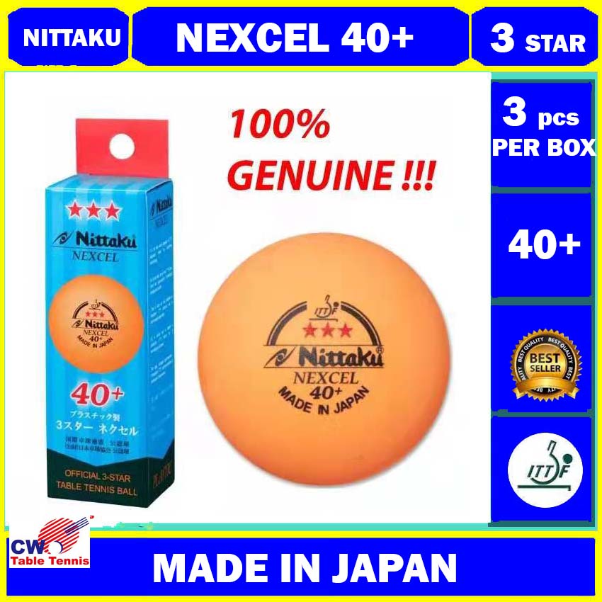 Table Tennis Balls Plastic Ball Nittaku Color 3 Star Nexcel 40 