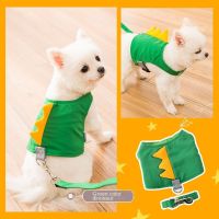 Dog Harness Vest Breathable Dinosaur Pattern Chest Strap Supplies For Chihuahua Small Medium Dogs Pets Running Walking Leashes