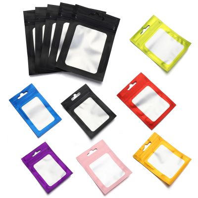 hot【DT】 50pcs Colorful Mylar Resealable Ziplock Holographic with Window for Jewelry Display