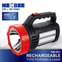 ไฟฉายส่องไกล LED รุ่นNEOBEE NB-661 ไฟฉายเดินป่า ไฟฉายขนาดใหญ่ ชาร์จไฟบ้านพร้อมสาย AC (เก็บในตัว) แสงสีขาว ส่องไกล สว่างสะใจ