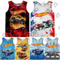 เสื้อกล้ามเสื้อแขนกุดรถ HotWheels เสื้อเด็กหญิงเด็กชาย Croptop สำหรับเด็กแข่ง