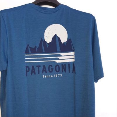 เสื้อยืดคอกลมแขนสั้นผ้าฝ้ายสไตล์ย้อนยุคพิมพ์ลาย Patagonia American สําหรับผู้ชาย