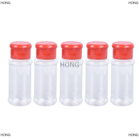 HONG 5PC พลาสติกเครื่องเทศเกลือพริกไทยบดปรุงรสขวดบาร์บีคิวเครื่องปรุงน้ำส้มสายชูขวด