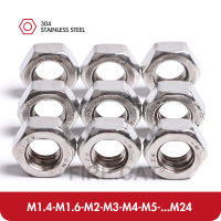 M1.4 M1.6 M2 M2.5 M3 M4 M5 M6 M8 M10 M12 M14 M16 M18 M20 M22 M24 สแตนเลส 304 hex Hexagon Nut DIN934 Nuts สำหรับสกรู Bolt-zaldfjgnsdg