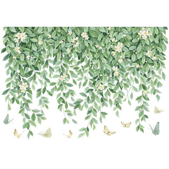 new-green-leaves-flower-home-removable-wall-stickers-pvc-decals-self-adhesive-decor-art-murals-for-bedroom-living-room-posters