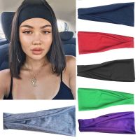 Women Headband Solid Color Wide Turban Twist Knitted Cotton Sport Yoga Hairband Twisted Knotted Headwrap Hair Accessories