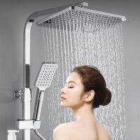 3-Function ปรับรูปสี่เหลี่ยมผืนผ้ามือถือ Abs หัวฝักบัว Rainforest สเปรย์ประหยัดน้ำ Chrome Bath ก๊อกน้ำอุปกรณ์ห้องน้ำ