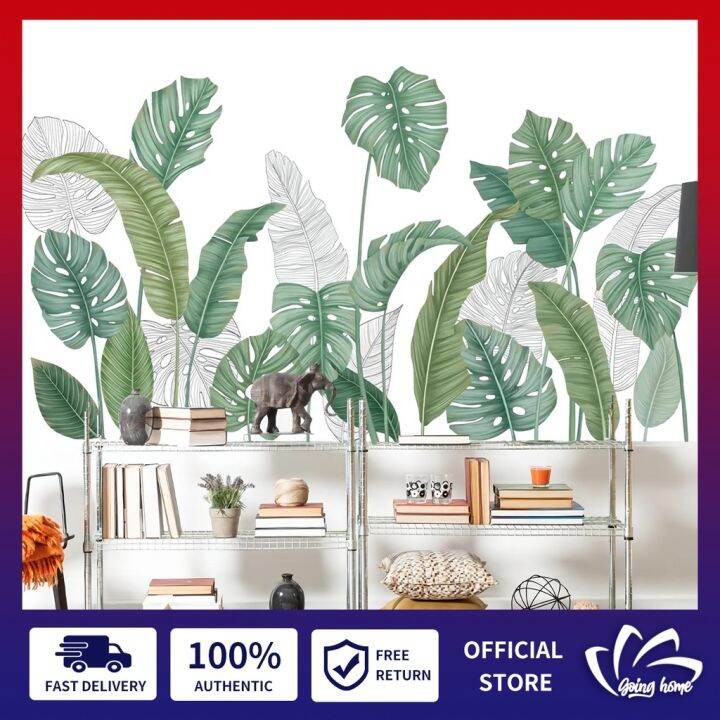 Monstera Banana Leaf Wall Stickers Green Plants Wall Decals Nordic INS