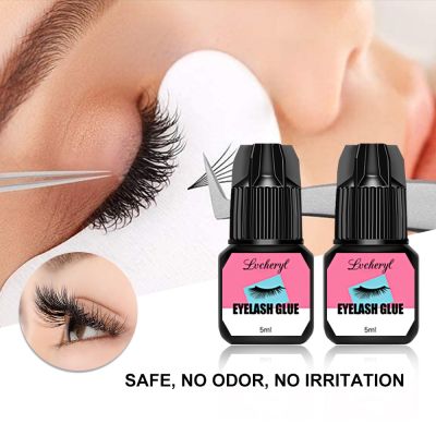 Lvcheryl 5ml Grafting Eyelashes Glue for Eyelash Extensions 1-2 Seconds Fast Drying Black Eyelashes Glue Pro Lash Glue
