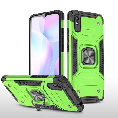 Case for Redmi 9AT Shockproof Armor Drop Protective Defender Magnet Holder Ring Cover for Xiaomi Redmi 9A T 9 AT