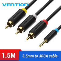 【COD】Vention แจ็ค 3.5 มม. / 2.5 มม. ถึง 3 สาย RCA 1.5 ม. 2 ม. แจ็ค 3.5 มม. เป็น AV Converter Cable Metal Shell สำหรับคอมพิวเตอร์สเตอริโอ CD DVD