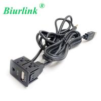 Biurlink สายต่อเชื่อมอเนกประสงค์1.5ม.,สายต่อพ่วง Usb 3.5มม. ช่องเสียบ Aux สำหรับรถโฟล์คสวาเกนโตโยต้า Bmw เปอโยต์