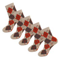 Winter Womens Wool Socks Thicken Warm Harajuku Retro Diamond Plaid Casual Sock 5 Pair