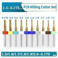 ชุดคัตเตอร์กัดคาร์ไบด์ PCB 0.6-1.5 มม. ดอกเอ็นมิลล์บิต 3.175 มม. ก้านกัดข้าวโพดดิบสำหรับแผงวงจร