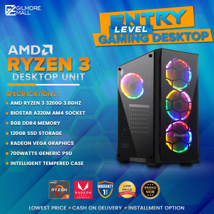 Brand new amd ryzen 3 gaming desktop unit amd ryzen 3 3200g 3 6ghz