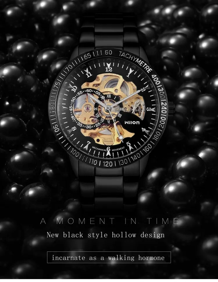 2023 brand new watch hollow automatic mechanical watch men's watch digital  sports model 2002 【Mar】 