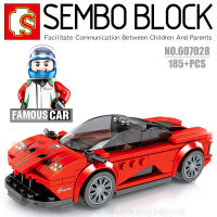 บล็อกตัวต่อรถแข่ง รถสปอร์ต พร้อมมินิฟิกเกอร์ 1 ตัว SEMBO BLOCK 607028 จำนวน 185 ชิ้น