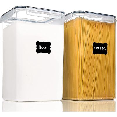 2PCS Large Food Storage Containers with Lids Airtight 6.5L, for Flour, Sugar, Baking Supply and Dry Food Storage