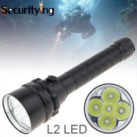 SecurityIng 10000 Lumens Professional ไฟฉายดำน้ำ5 XM-L2 LED แบบพกพา Dive Torch 200M ใต้น้ำกันน้ำไฟฉายที่มีประสิทธิภาพสำหรับดำน้ำ/ภูเขา