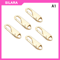 SILARA 5ชิ้นซิปโลหะดึงเปลี่ยนซิปถอดออกได้ชุดซ่อมแถบเลื่อนดึงสำหรับเสื้อผ้าแจ็คเก็ตงานฝีมือ DIY หัวซิป