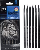 6pcs Charcoal Pencil Pencils For Sketching Drawing Professional Features 3 Grades For Artists amp; Beginners Including Soft Medium