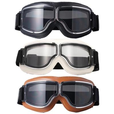 Vintage Motorcycle Goggles Pilot Style Scooter Airsoft Goggle Outdoor Sand and Motocross Adjustable Bike Touring Eyewear for Helicopter Ski reliable