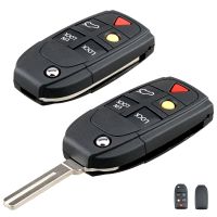 [A Car Home] ใหม่5ปุ่มรีโมทพลิกพับกรณี Key Shell Fob สำหรับ Volvo XC70 XC90 V70 V50 S80 S60 S40 C30 C70รถอุปกรณ์เสริม