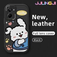 Jlingji เคสสำหรับ Realme 10 Pro 5G Realme 10 Pro Plus เคสแฟชั่นลายสุนัขโชคดีบางดีไซน์ใหม่นุ่มหนังซิลิกาเคสโทรศัพท์เจลฝาปิดเลนส์เต็มรูปแบบกล้องกันกระแทกเคสกันกระแทก