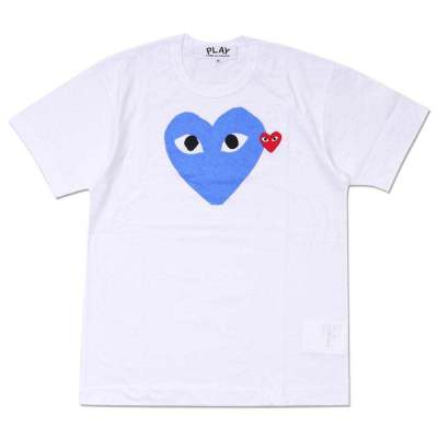 ญี่ปุ่นยอดนิยมยี่ห้อ COMME Des Garcons CDG Play ผ้าฝ้ายบริสุทธิ์แขนสั้นเสื้อยืดลายหัวใจ Leisure สไตล์แฟชั่นป๊อปเยาวชนชายและหญิง