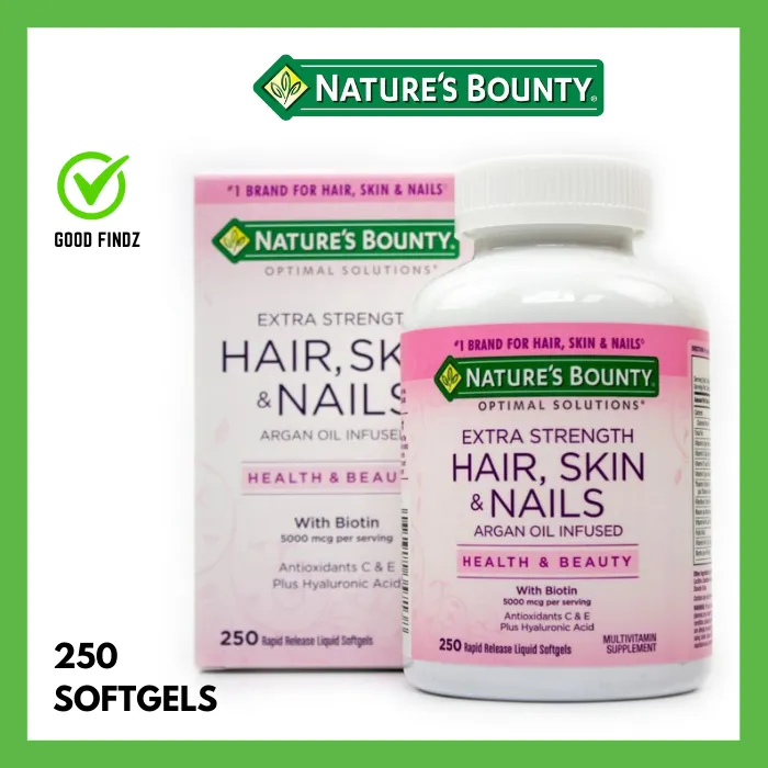 Nature's Bounty Extra Strength HAIR, SKIN & NAILS Biotin 5000mg Argan