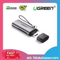 อุปกรณ์อ่านการ์ด การ์ดรีดเดอร์ UGREEN 50704 Card Reader for SD TF OTG Type C ใช้กับสมาร์ทโฟนได้ รับประกัน 2 ปี