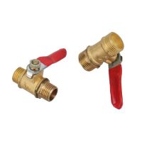 ；【‘； Valve 1/4 3/8  External Thread Hose Barb Inline Brass Water Oil Air Gas Fuel Line Shutoff Ball Valve Pipe Fittings