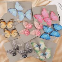 ❀ 2pcs/Set New Cute Colorful Butterfly Hairpin For Women Girls Sweet Hair Ornament Clip Barrette Headband Fashion Hair Accessories