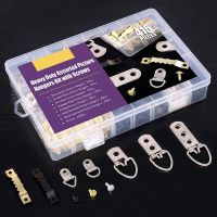 415Pcs Photo Picture Frame Hangers With Screws For Home Photo Wall Oil Painting Mirror Hanging Hooks Assortment Kit