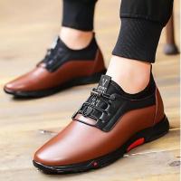 Mens Casual Shoes Leather PU Black Spring Male Footwear Loafers Soft Bottom Lace Up Outdoor Business Sneakers Shoes For Men