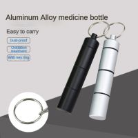 1PC Portable Aluminum Survival Waterproof Pill Box Container Medicine Storage Case First-Aid Bottle With Key Ring Travel KitsAdhesives Tape
