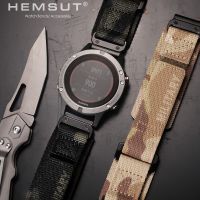 สายนาฬิกาข้อมือ HEMSUT สำหรับ Garmin Quickfit 20 22 26มม. กระเป๋าไนลอนสายรัดข้อมือเข้ากันได้กับ Fenix/tactix/marq/quatix